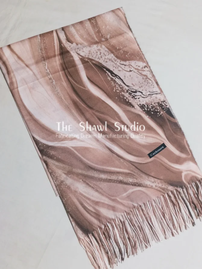 Cashmere Digital Print Wool - Caramel