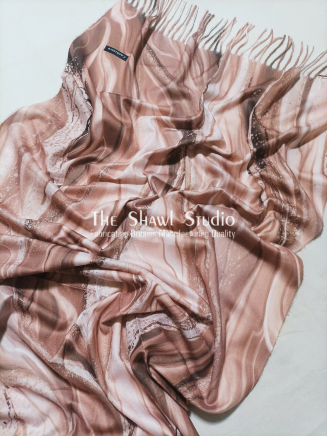 Cashmere Digital Print Wool - Caramel