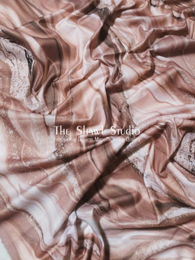 Cashmere Digital Print Wool - Caramel