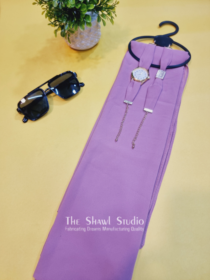 Hijab + Watch + Bracelet – Light Purple