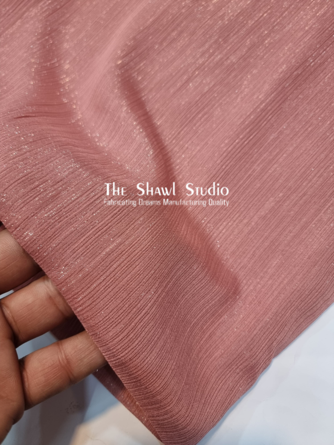 Shimmer Crinkle Chiffon – Watermelon Pink