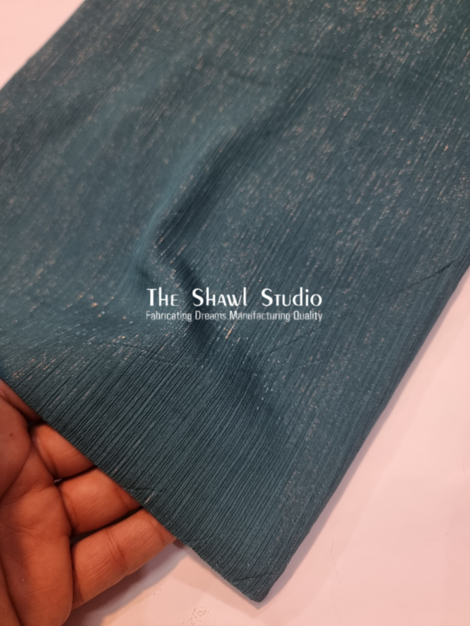 Shimmer Crinkle Chiffon – Zinc