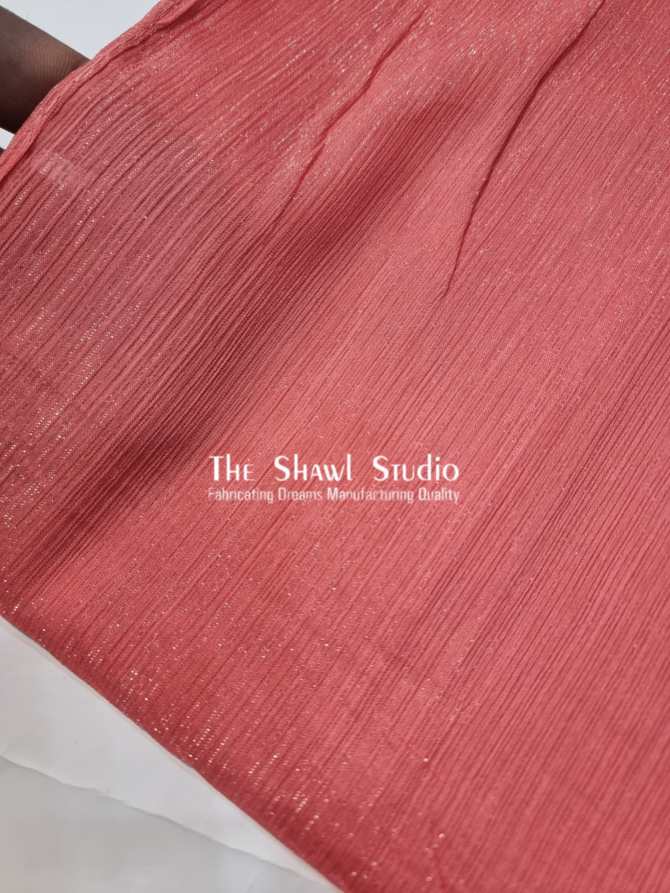 Shimmer Crinkle Chiffon – French Pink