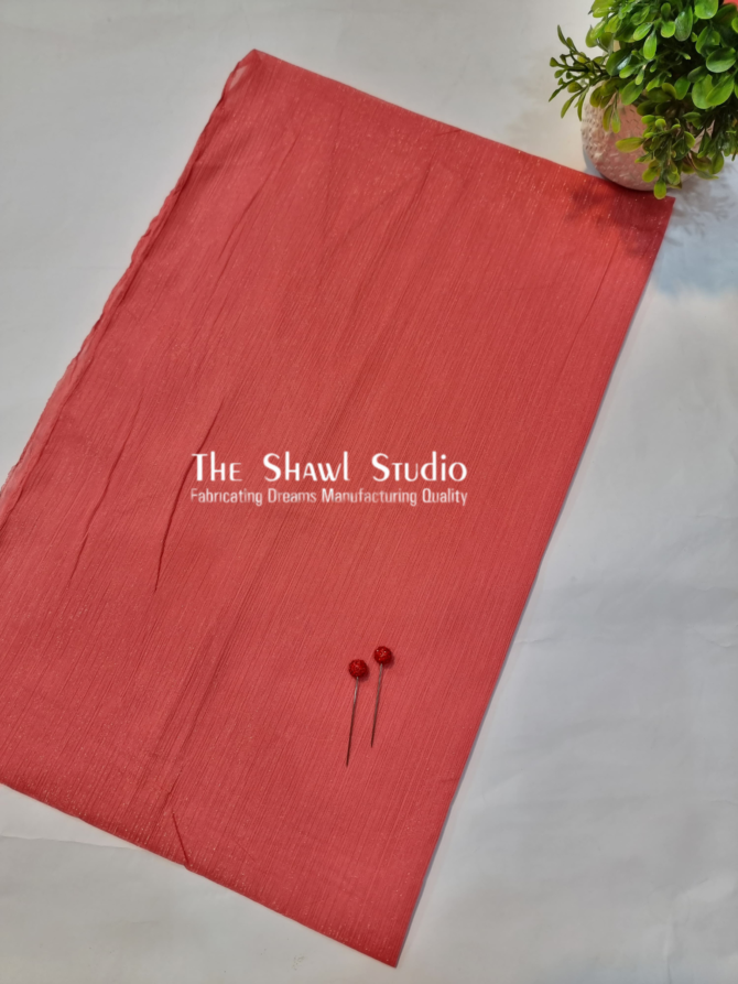 Shimmer Crinkle Chiffon – French Pink