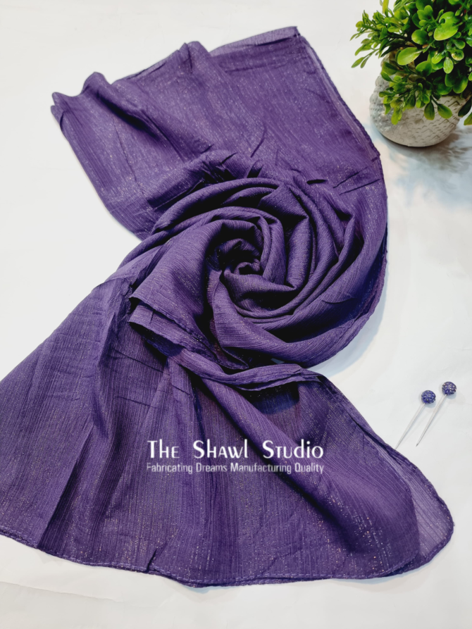 Shimmer Crinkle Chiffon – Violet